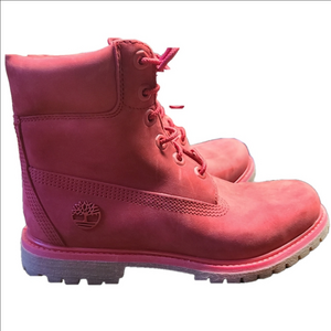 Timberland Red Nubuck Lace-Up Boots